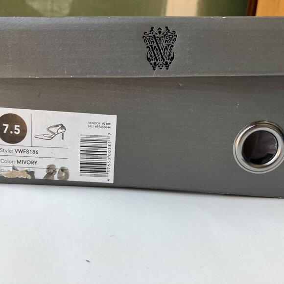 Ivory White by Vera Wang Crystal Pointed Heels - Picture 6 of 6